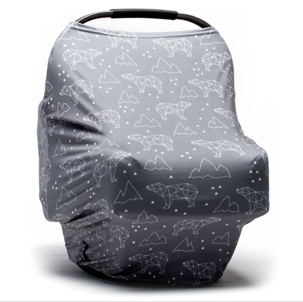 Moody Park Cocoon Baby Cover – Multi-Use Nursing & Car Seat Cover Geometric Bear
